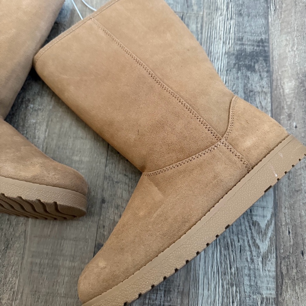 Womens Sarah Suede Shearling Winter Boots - Universal Thread Tan Brown 8 - Picture 7 of 12